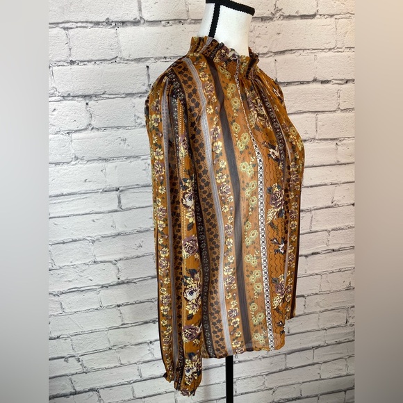 Maurice’s Long Sleeve Floral Boho Blouse Top size Large - Picture 4 of 10